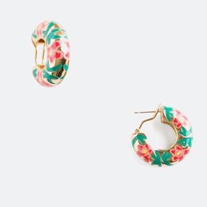 🌸 Mignonne Gavigan Floral Enamel Hoop Earrings (Excellent Condition)